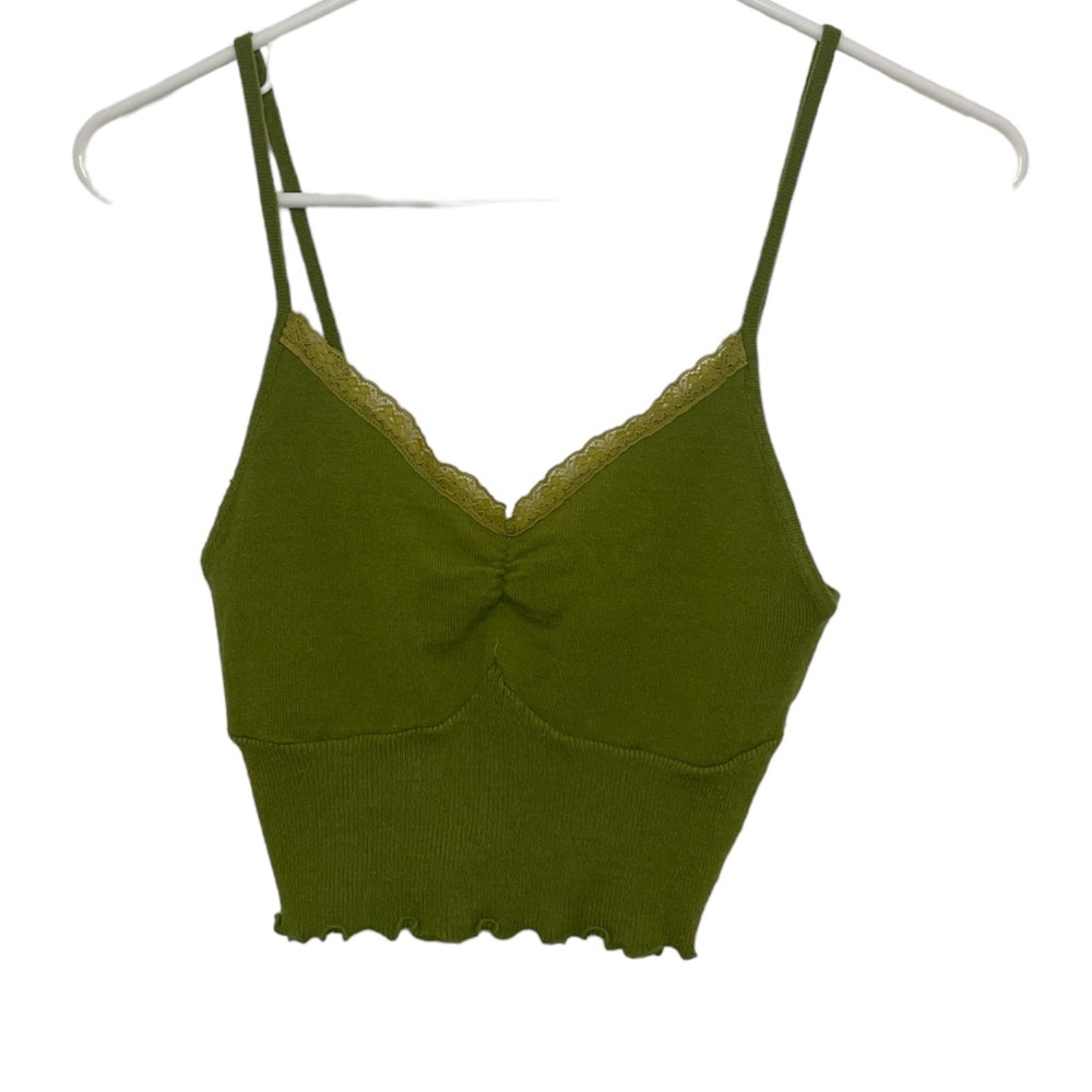 SIZE XS L.A Hearts Green String Crop Top